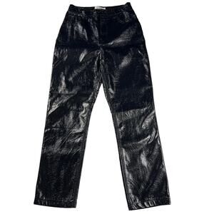 Abercrombie & Fitch The 90’s Straight Ultra High Rise Faux Leather Pants Size 8